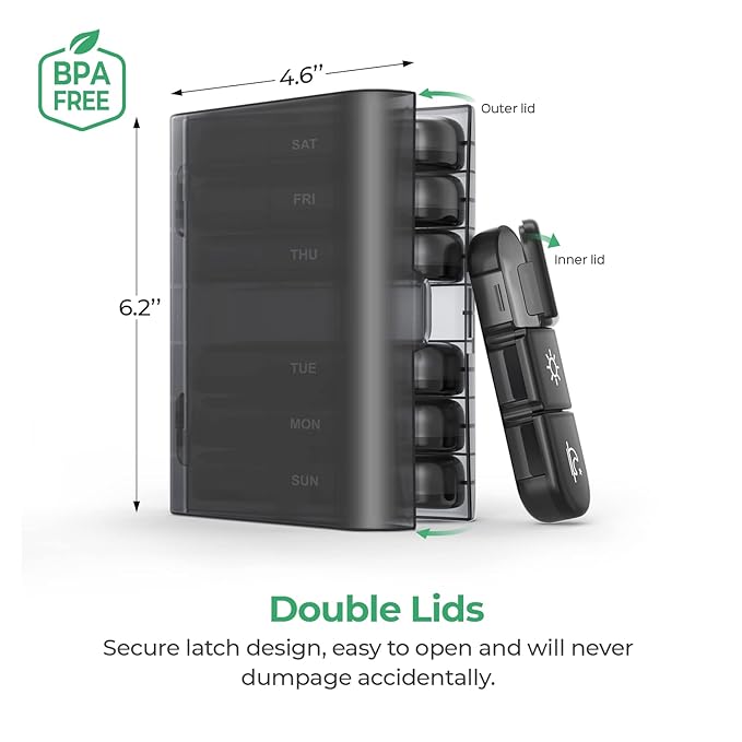 Portable 3 Times a Day Weekly Supplement/Pill Organiser