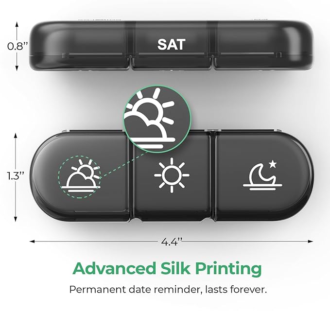 Portable 3 Times a Day Weekly Supplement/Pill Organiser